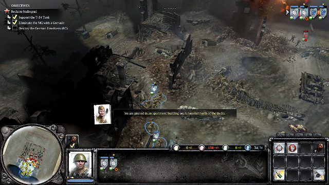 You will be notified that the German artillery is nearby - Mission 01 - Stalingrad Rail Station - The Campaign Mode - Company of Heroes 2 - Game Guide and Walkthrough