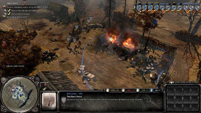 The destroyed trucks will not support the Reich - Mission 02 - Scorched Earth - The Campaign Mode - Company of Heroes 2 - Game Guide and Walkthrough