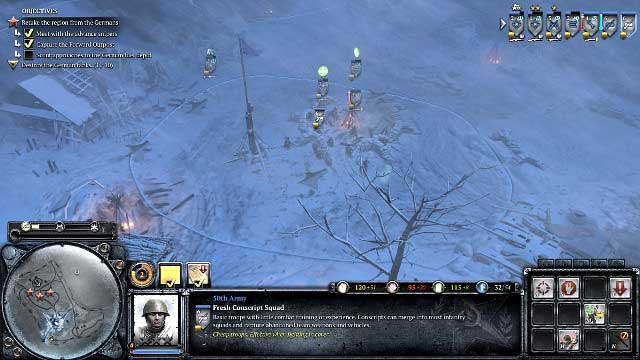 Once seized, the outpost will become the HQ where the units will be retreating. - Mission 04 - The Miraculous Winter - The Campaign Mode - Company of Heroes 2 - Game Guide and Walkthrough