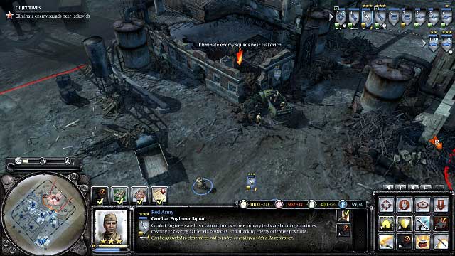 Before you free the captain, you need to destroy the nearby enemy base - Mission 06 - Stalingrad Aftermath - The Campaign Mode - Company of Heroes 2 - Game Guide and Walkthrough