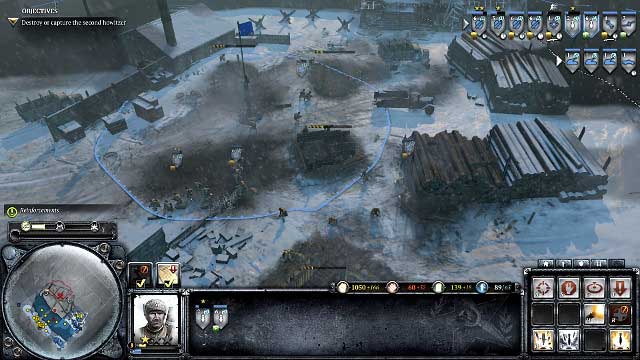 Seizing the outpost across the river will result in a new HQ being constructed - Mission 07 - Land Bridge to Leningrad - The Campaign Mode - Company of Heroes 2 - Game Guide and Walkthrough