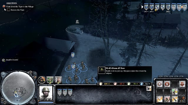 One of the cannons is to the left of the Western key point - Mission 08 - Tiger Hunting - The Campaign Mode - Company of Heroes 2 - Game Guide and Walkthrough