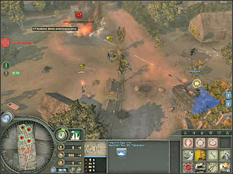 In order to win, you must take over (in fact your yellow allies will take care of that) four strategic points located in the village and marked with green circles on the map - Campaign