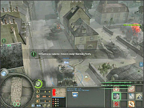 Depending on what position your tank is in, place a smoke screen and turn your kitten in the direction of the enemy (if you're standing sideways or worse, backwards to the Fireflies) or just start the fight (if you were luckier and ended up facing them) - Campaign