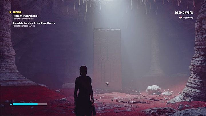 After winning the battle, proceed to the northern part of the cavern and destroy new crystals blocking the passage - Control: The Nail, Canyon Rim and Research Site Gamma - walkthrough - Walkthrough - Control Guide