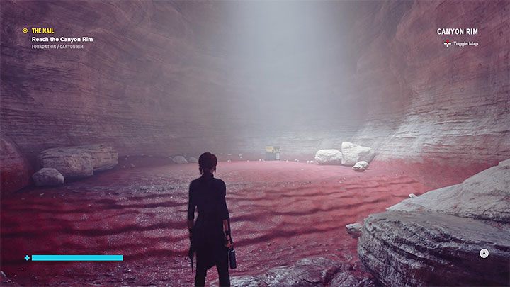 Levitate above the abyss and watch the message from Marshall - Control: The Nail, Canyon Rim and Research Site Gamma - walkthrough - Walkthrough - Control Guide