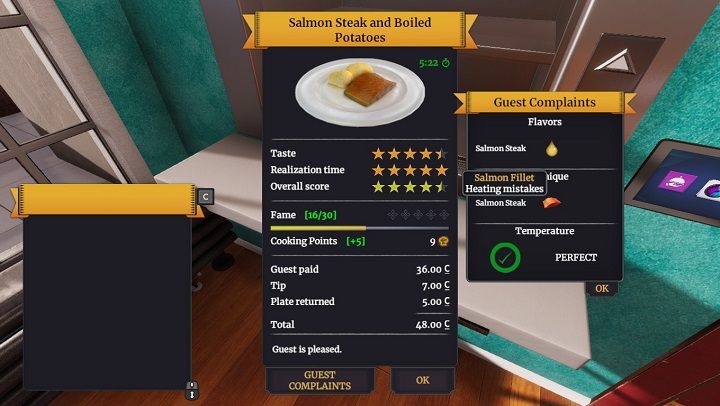 Any feedback from the guests lets us understand what we did wrong. - Evaluation of dishes, guests, and income in Cooking Simulator - Game Mechanics - Cooking Simulator Guide