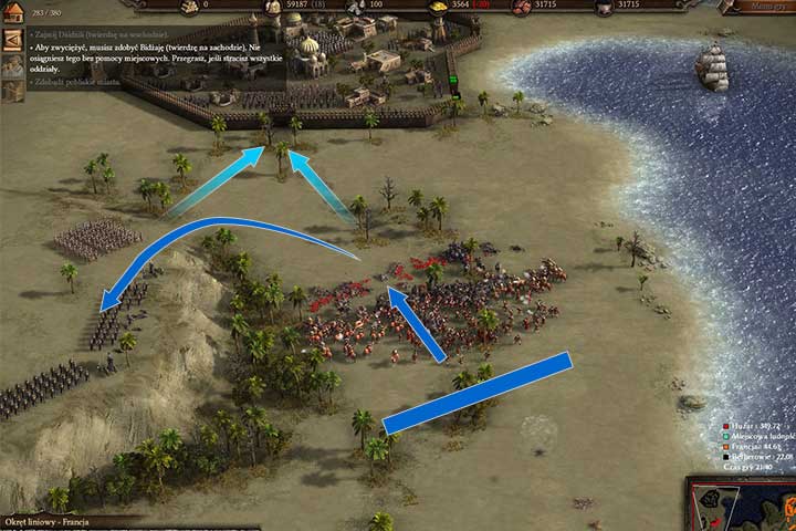 First position your troops and destroy the first enemy line - Expedition Against Gigelly | Dawn of the French Fleet Campaign - Dawn of the French Fleet Campaign - Cossacks 3 Game Guide