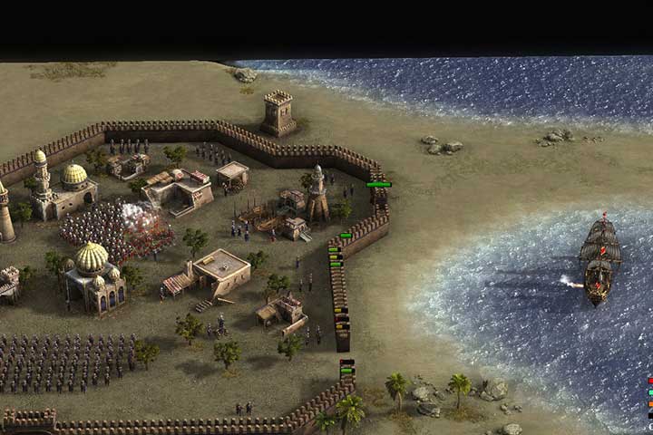 The ship in the line is perfect for destroying walls and groups of enemy soldiers. - Expedition Against Gigelly | Dawn of the French Fleet Campaign - Dawn of the French Fleet Campaign - Cossacks 3 Game Guide