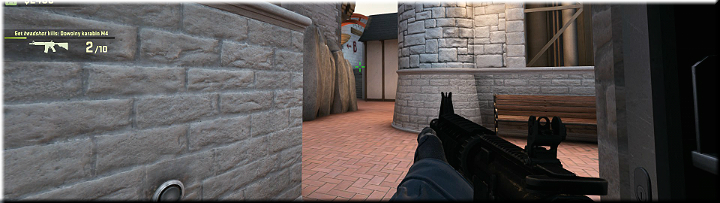 The wall on the left (see above) - Mission 4 Thrill: Thrill Kill - Missions - CS GO Game Guide