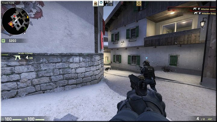 Going a bit further from the respawn, you can lean out from behind the wall to check whether any enemies are approaching - Mission 19 - Austria - Killer views - Difficult missions - CS GO Game Guide