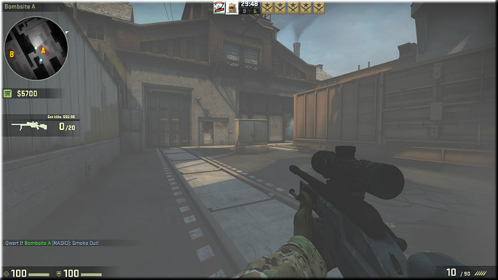The picture is a bit foggy, since Im standing in a cloud of smoke - Mission 20 - Train - Scouting mission - Difficult missions - CS GO Game Guide