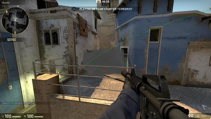 This will form a smokescreen in the corridor towards the spot where you plant bomb B - Mirage | Tournament maps in CS GO - Tournament Maps in Counter Strike: Global Offensive - CS GO Game Guide