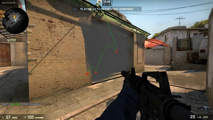 The grenade will drop onto the bomb planting spot and completely clout the vision of players in the center and of those looking from the direction of the kitchen - Mirage | Tournament maps in CS GO - Tournament Maps in Counter Strike: Global Offensive - CS GO Game Guide