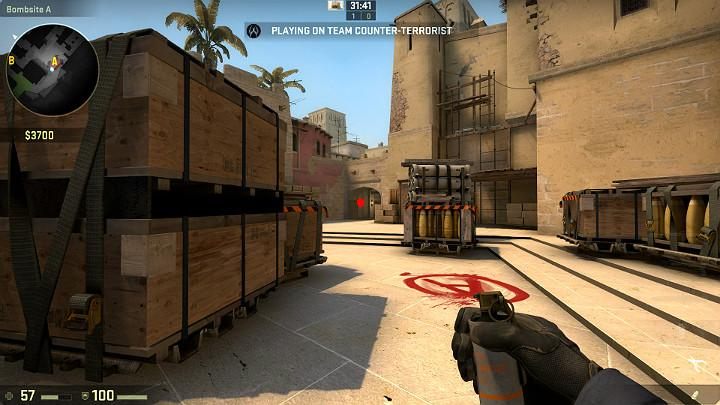 While running from the counter-terrorist respawn point, you can take an easy throw that will block the vision of players assaulting from the terrorist side - Mirage | Tournament maps in CS GO - Tournament Maps in Counter Strike: Global Offensive - CS GO Game Guide