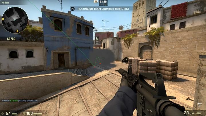 The grenade will fly inside and completely block off the vision of the player taking a sniping point from the side of the terrorist respawn point - Mirage | Tournament maps in CS GO - Tournament Maps in Counter Strike: Global Offensive - CS GO Game Guide
