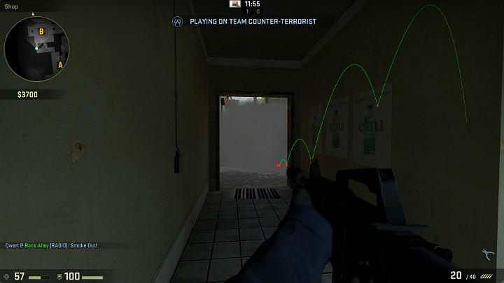 The grenade will land right in front of the kitchen door and limit the vision of players inside the building - Mirage | Tournament maps in CS GO - Tournament Maps in Counter Strike: Global Offensive - CS GO Game Guide