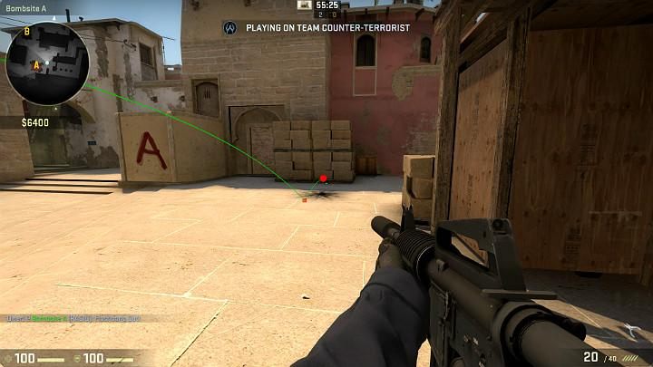 The grenade will fly towards the passage to the terrorist respawn point and blind all players looking in its direction - Mirage | Tournament maps in CS GO - Tournament Maps in Counter Strike: Global Offensive - CS GO Game Guide