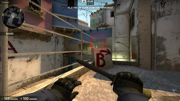 By climbing onto the fence base, you can jump onto the obstacle in the corner and climb onto the barrier - Mirage | Tournament maps in CS GO - Tournament Maps in Counter Strike: Global Offensive - CS GO Game Guide