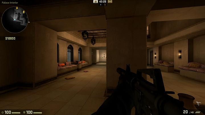 As you move from the terrorist respawn point and walk into the palace, always check out the passage in the distance, because there may be an opponent lurking there - Mirage | Tournament maps in CS GO - Tournament Maps in Counter Strike: Global Offensive - CS GO Game Guide