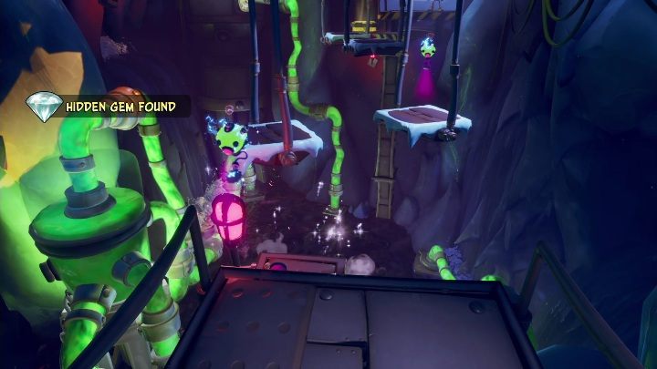 Before the last section with the dropping platforms, you will find a small shelf that will not be visible at first glance - Crash 4: Bears Repeating walkthrough - The 11th Dimension - Crash 4 Guide, Walkthrough