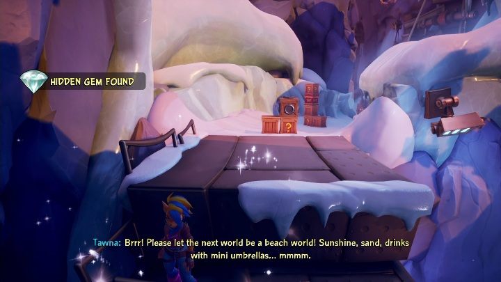 Upon entering the top shelf, by jumping using the wall, you can get the hidden gem - Crash 4: Building Bridges walkthrough - The 11th Dimension - Crash 4 Guide, Walkthrough