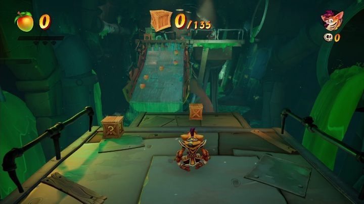 You can get 135 chests on the Nitro factory map - Crash 4: Nitro Processing walkthrough - Cortex Island - Crash 4 Guide, Walkthrough