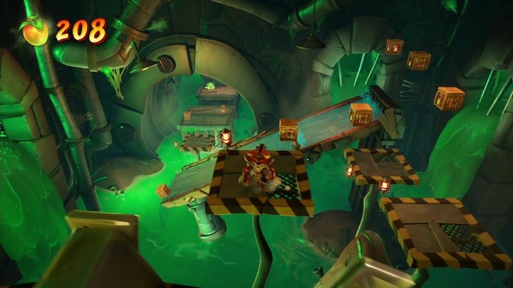As you move on, you'll find platforms you can walk on - Crash 4: Nitro Processing walkthrough - Cortex Island - Crash 4 Guide, Walkthrough