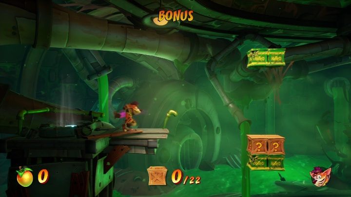 The bonus level is located on the right side, right next to the mask - Crash 4: Nitro Processing walkthrough - Cortex Island - Crash 4 Guide, Walkthrough