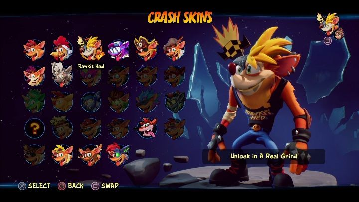 How to unlock: get 6 diamonds in the level A Real Grind - Crash 4: Crash skins - how to unlock? - Heroes skins - Crash 4 Guide, Walkthrough