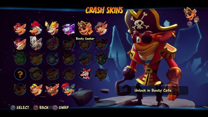 How to unlock: get 6 diamonds in the level Booty Calls - Crash 4: Crash skins - how to unlock? - Heroes skins - Crash 4 Guide, Walkthrough