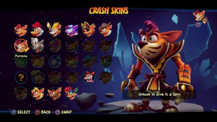 How to unlock:get 6 diamonds in Give It a Spin - Crash 4: Crash skins - how to unlock? - Heroes skins - Crash 4 Guide, Walkthrough