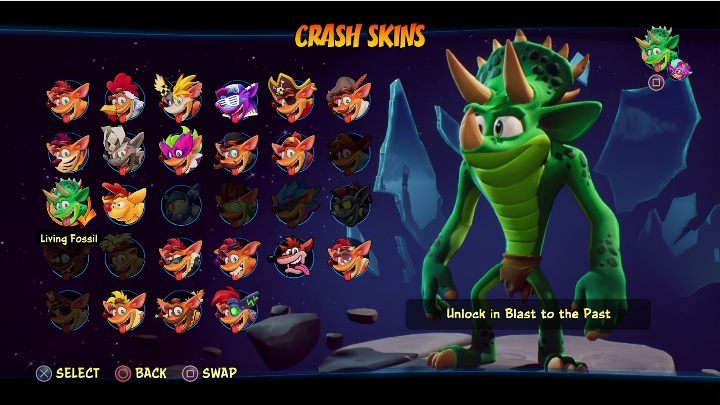 How to unlock: get 8 diamonds in the level Blast to the Past - Crash 4: Crash skins - how to unlock? - Heroes skins - Crash 4 Guide, Walkthrough