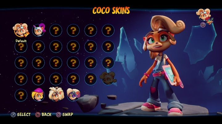 How to unlock: available from the beginning of the game - Crash 4: Coco skins - list, how to unlock? - Heroes skins - Crash 4 Guide, Walkthrough