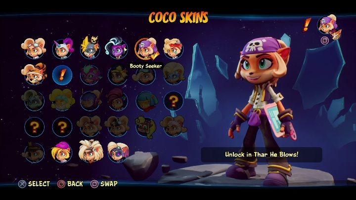 How to unlock: get 6 diamonds in Thar He Blows - Crash 4: Coco skins - list, how to unlock? - Heroes skins - Crash 4 Guide, Walkthrough