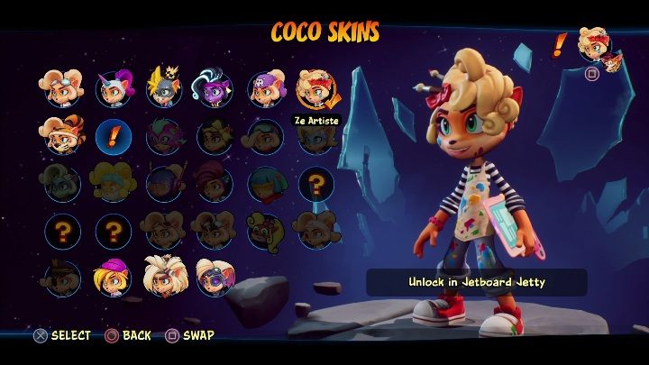 How to unlock: get 6 diamonds in Jetboard Jetty - Crash 4: Coco skins - list, how to unlock? - Heroes skins - Crash 4 Guide, Walkthrough