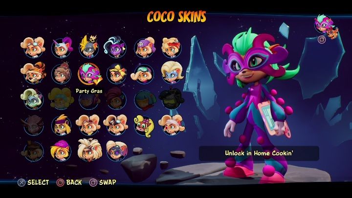 How to unlock: get 6 diamonds in Home Cookin' - Crash 4: Coco skins - list, how to unlock? - Heroes skins - Crash 4 Guide, Walkthrough