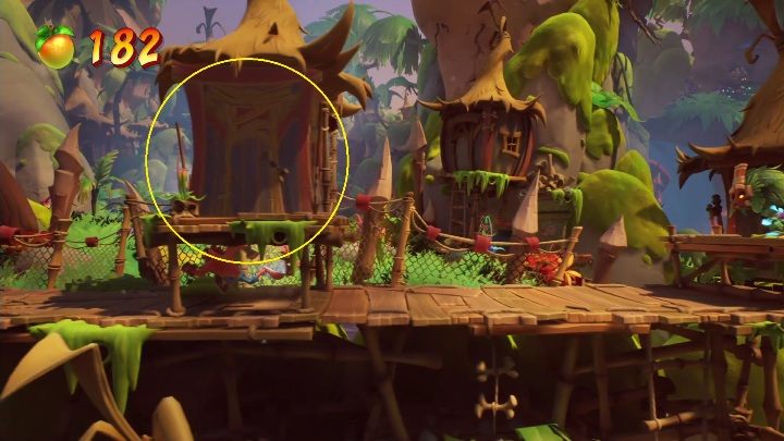 On the map of Rude Awakening, a hidden gem can be found in a wooden cottage - Crash 4: All Hidden Gems - list, location - Secrets - Crash 4 Guide, Walkthrough