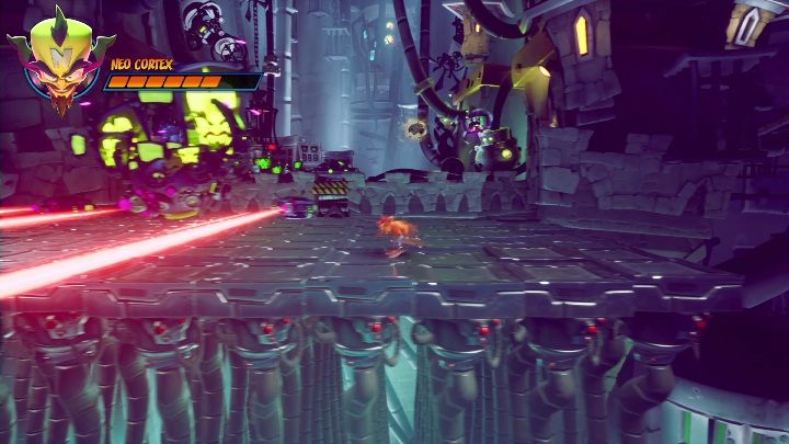 The lasers are quite simple - you need to jump above the red ones - Crash 4: Neo Cortex, final battle - how to beat? - Bosses - Crash 4 Guide, Walkthrough