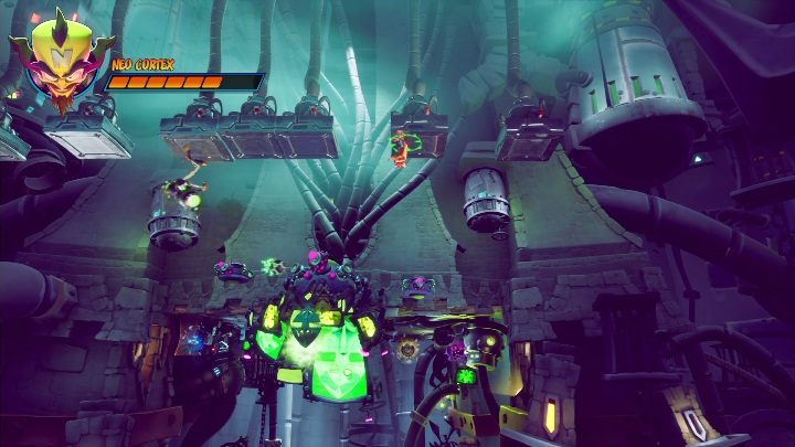 After passing the lasers, reach the opponent and kick him - Crash 4: Neo Cortex, final battle - how to beat? - Bosses - Crash 4 Guide, Walkthrough