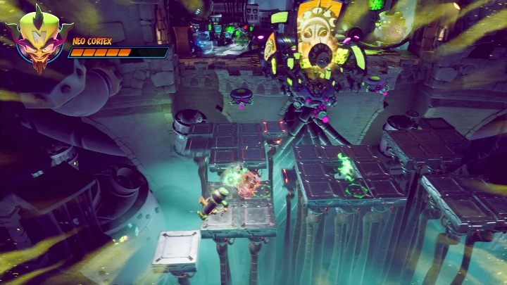 When you destroy all platforms, your eyes will be exposed to the opponent - Crash 4: Neo Cortex, final battle - how to beat? - Bosses - Crash 4 Guide, Walkthrough