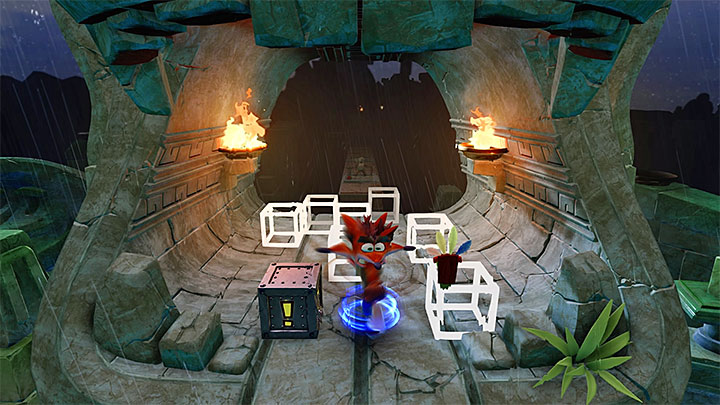 The next ledge contains two nitroglycerin crates that youll need to go past - Crash Bandicoot N. Sane Trilogy: Ruination - Crash Bandicoot N. Sane Trilogy: Crash Bandicoot 2 - Alpine Warp Room - Crash Bandicoot N. Sane Trilogy Game Guide