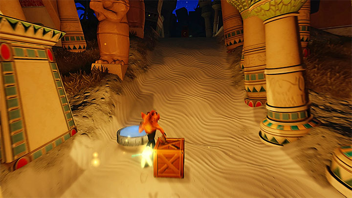 Soon after you get past the blocks, you will reach the plate shown in the above screenshot, thanks to which you will travel to the first secret location - Crash Bandicoot N. Sane Trilogy: Bug Lite - Crash Bandicoot N. Sane Trilogy: Crash Bandicoot 3 - Future location - Crash Bandicoot N. Sane Trilogy Game Guide