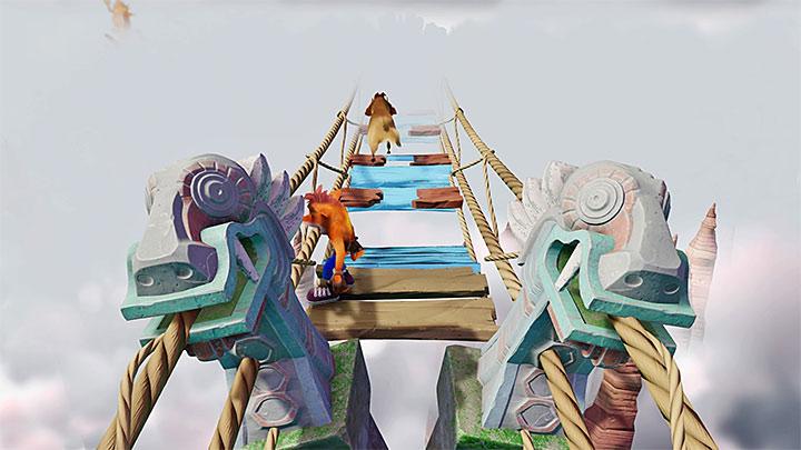 The entire level is a mountain path where you will have to cross hanging bridges - Crash Bandicoot N. Sane Trilogy: Road to Nowhere - Crash Bandicoot N. Sane Trilogy: Crash Bandicoot - Wumpa Island - Crash Bandicoot N. Sane Trilogy Game Guide