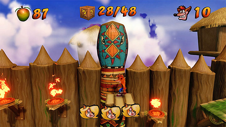 The hardest part of the level is after you unlock the last checkpoint shown on the above picture - Crash Bandicoot N. Sane Trilogy: Native Fortress - Crash Bandicoot N. Sane Trilogy: Crash Bandicoot - N. Sanity Island - Crash Bandicoot N. Sane Trilogy Game Guide