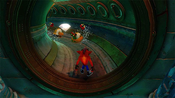 In the next location, use one more platform and reach the first checkpoint - Crash Bandicoot N. Sane Trilogy: Sewer or Later - Crash Bandicoot N. Sane Trilogy: Crash Bandicoot 2 - Sewer Warp Room - Crash Bandicoot N. Sane Trilogy Game Guide