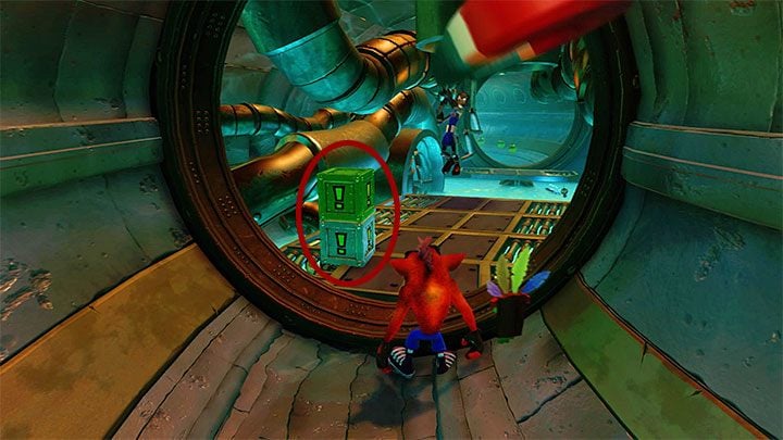 Right past the wall, there is a fork - Crash Bandicoot N. Sane Trilogy: Sewer or Later - Crash Bandicoot N. Sane Trilogy: Crash Bandicoot 2 - Sewer Warp Room - Crash Bandicoot N. Sane Trilogy Game Guide