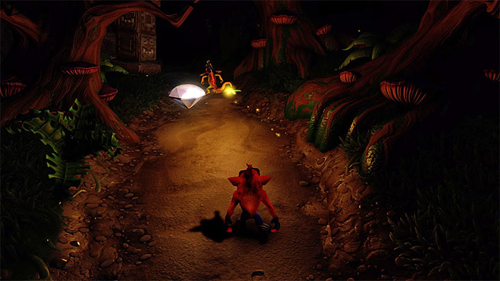 When you start the level you must follow the main path - Crash Bandicoot N. Sane Trilogy: Night Fight - Crash Bandicoot N. Sane Trilogy: Crash Bandicoot 2 - High-Tech Warp Room - Crash Bandicoot N. Sane Trilogy Game Guide