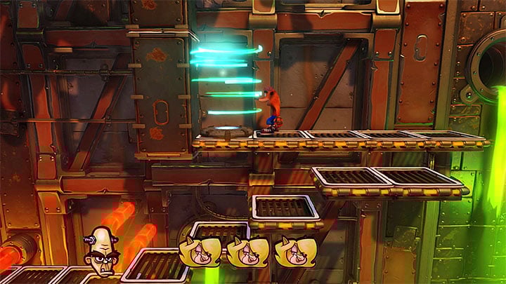 Continue to the right and remember to keep an eye out for more tokens because, at the beginning of this stage, you can also find a Tawnas token and the second Nitrus Brios token - Crash Bandicoot N. Sane Trilogy: Heavy Machinery - Crash Bandicoot N. Sane Trilogy: Crash Bandicoot - Cortex Island - Crash Bandicoot N. Sane Trilogy Game Guide