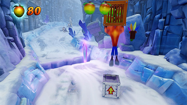 After you return to the main path, start sliding down and eliminate the two seals - Crash Bandicoot N. Sane Trilogy: Snow Biz - Crash Bandicoot N. Sane Trilogy: Crash Bandicoot 2 - Ice Warp Room - Crash Bandicoot N. Sane Trilogy Game Guide